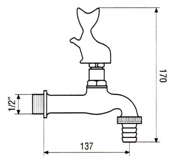 The Italian Garden Dolphin Handle Hose Tap